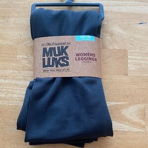 Muk Luks Women's Black Leggings - Unlined L/XL 5’2”-6’; 170-220 pounds NWT